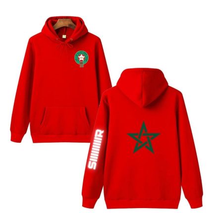 Support the Lions in Style 🇲🇦 Red Morocco Hoodie