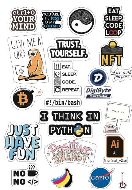 Techie Sticker Pack – Set of 20